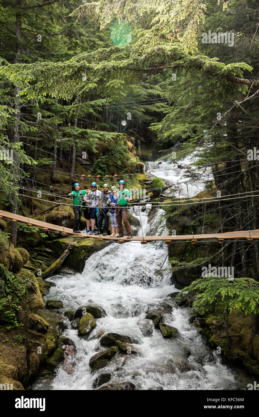 USA Alaska, Sitka, the Grizzly Falls Zipline Expedition in the area of