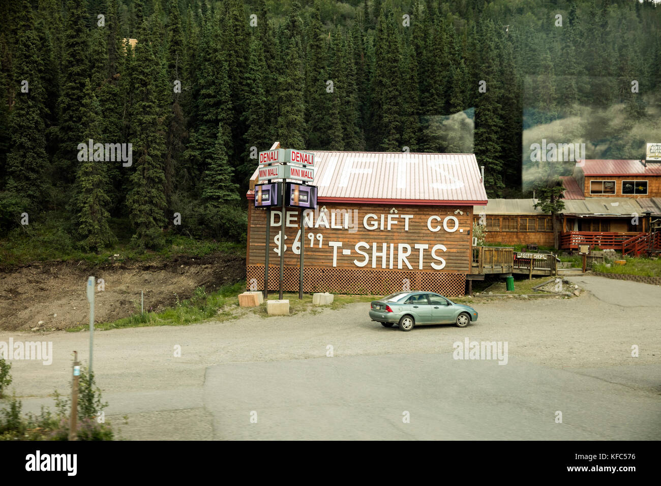 USA, Alaska, Denali National Park, some of the gift stores and restaurants inside of Denali Park