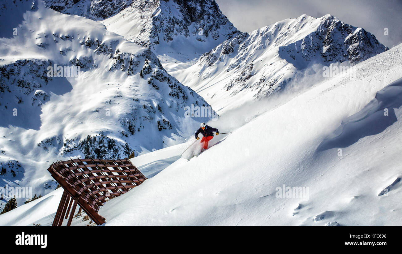 extreme skiing Stock Photo