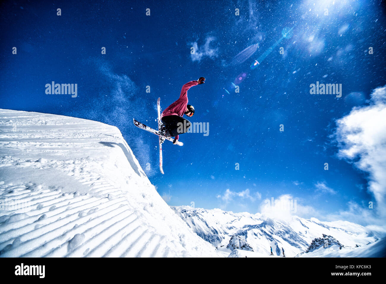 freestyle skiing Stock Photo