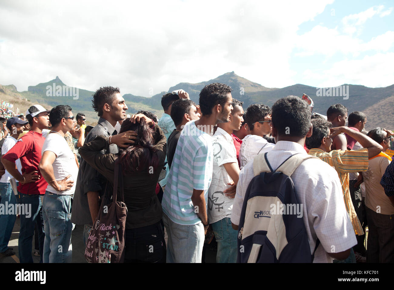 MAURITIUS; Port Louis; an international horse race draws thousands at Champ de Mars Race Cource; International Jockey Day Stock Photo