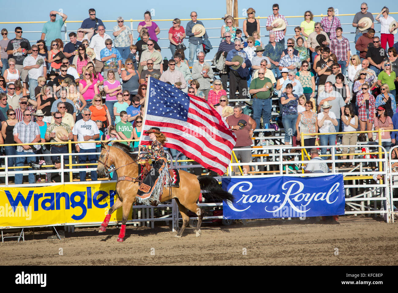 USA, Oregon, Sisters, Sisters Rodeo, during the opening ceremony for