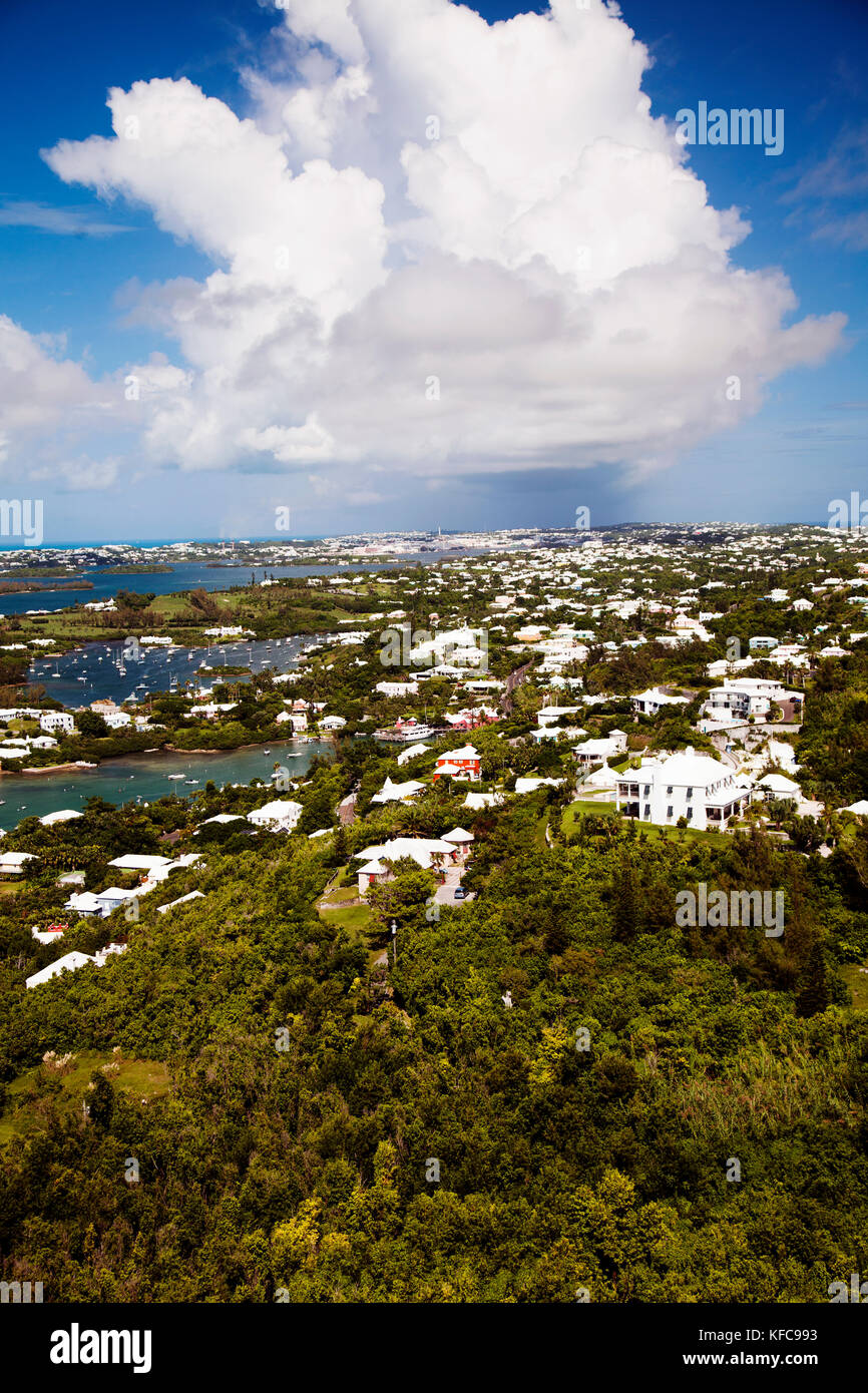 BERMUDA. Southampton Parish. View of homes and coast from the Gibb's