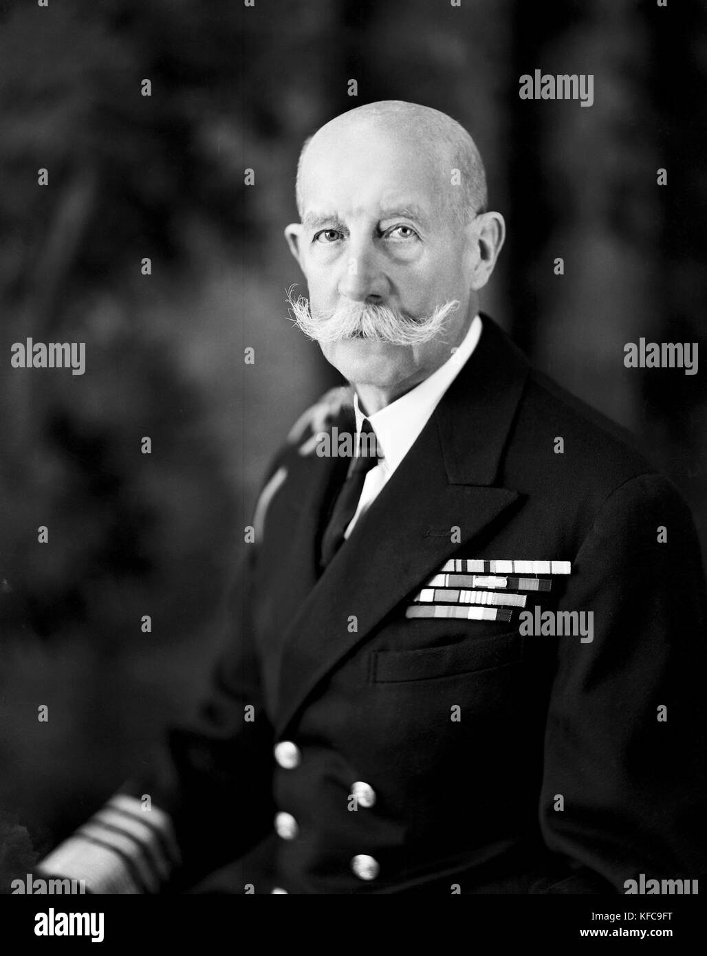 Prince George of Greece and Denmark (1869-1957) wearing his uniform of admiral. Second son of King George 1st of Greece.  1953  Taponier Photo Photo12.com - Coll. Taponier Stock Photo