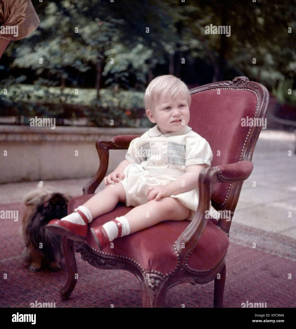 Prince Charles-Alexander of Tour and Taxis, son of Eugenie of Greece and  Raymond of Tour  and Taxis.  1954  Taponier Photo Photo12.com - Coll. Taponier Stock Photo