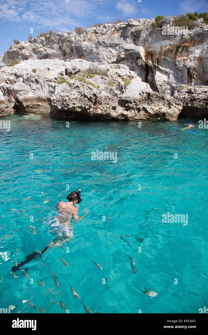 EXUMA, Bahamas. Snorkeling and exploring around and inside the