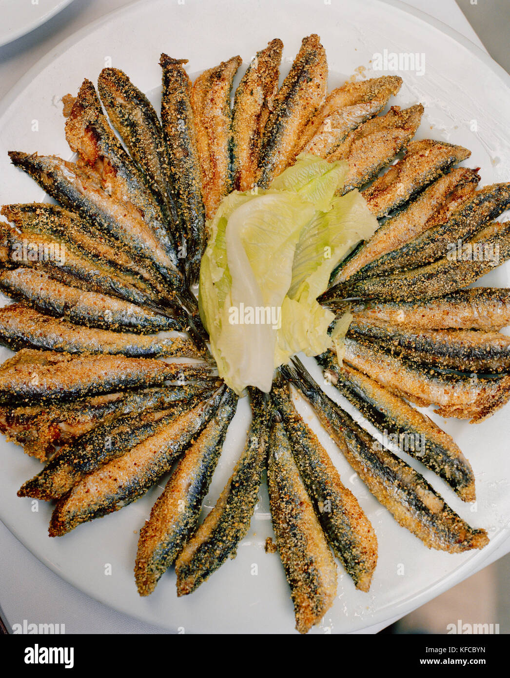 TURKEY, Istanbul, closeup of Turkish cuisine, sardines, at Refik