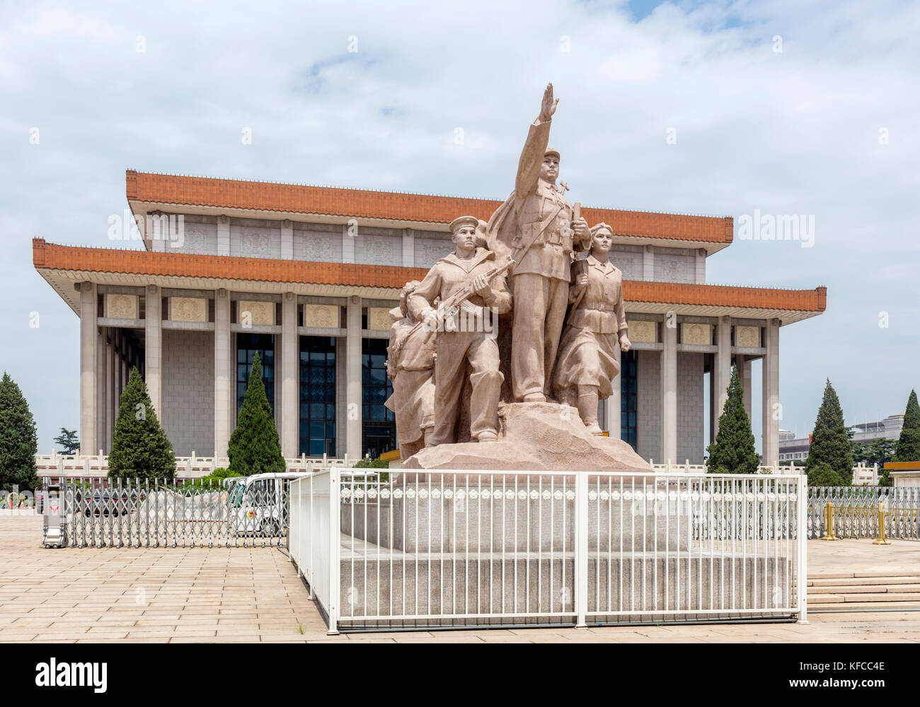 Mausoleum of Mao Zedong on Tiananmen Square, a city square in the centre of Beijing, China. Stock Photo