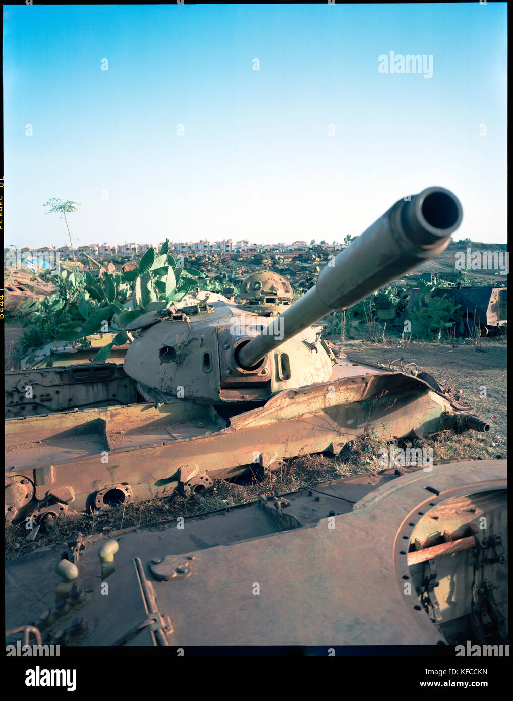 ERITREA, ERITREA, Asmara, old tanks piled in the tank cemetery Stock Photo