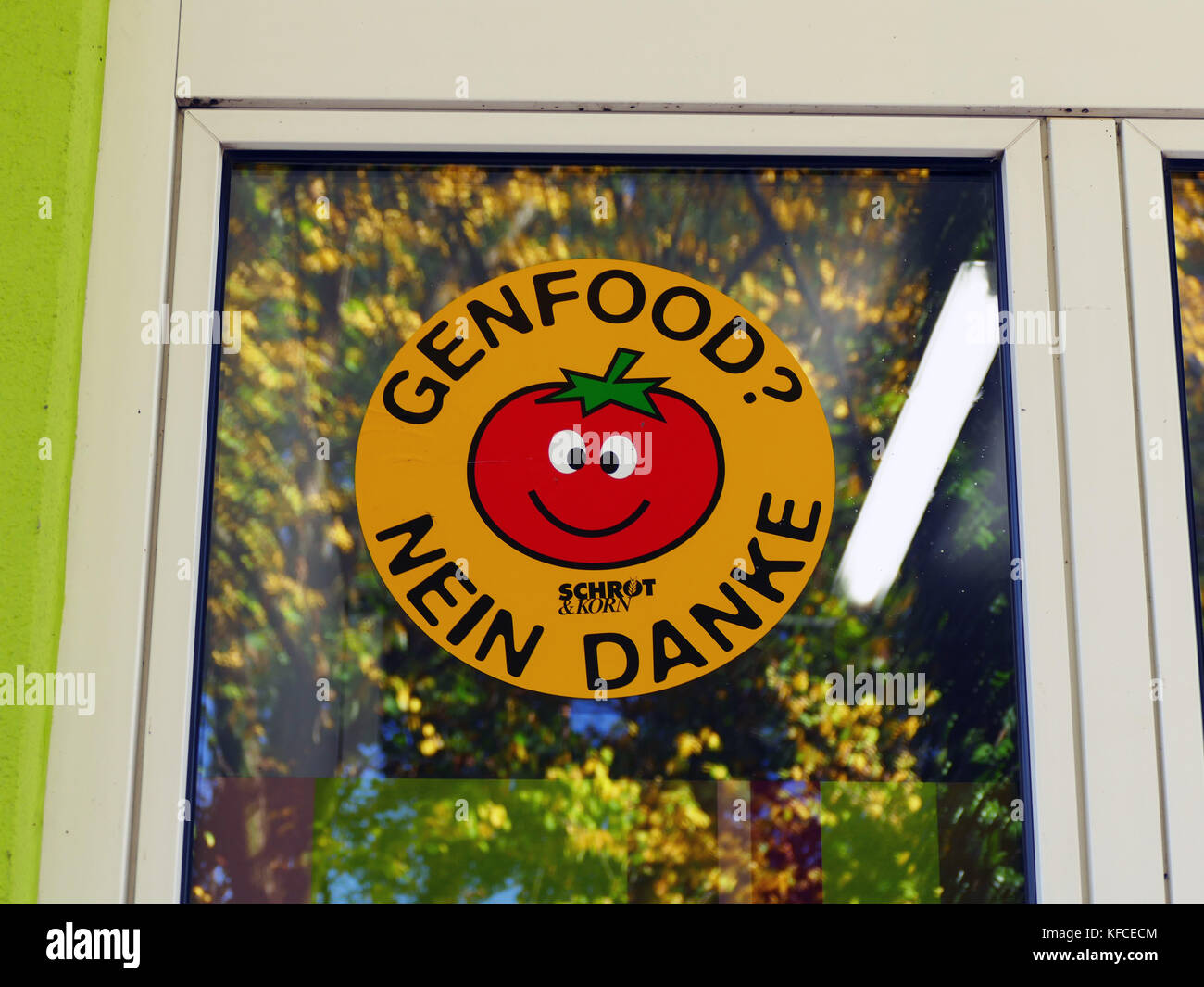Gen manipulated food No Thanks label Germany Europe Stock Photo