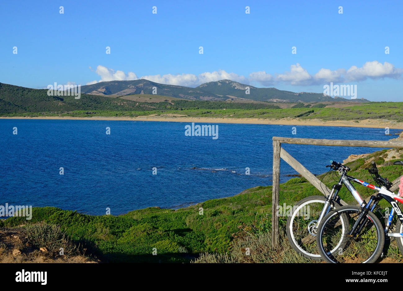 View on the beach of Porto Ferro, Sardinia, Italy Stock Photo