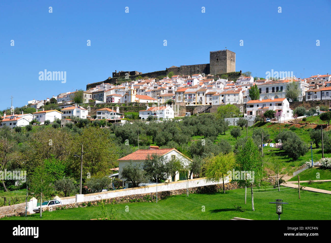 Castelo de Vide, a white washed village, Alentejo. Portugal Stock Photo