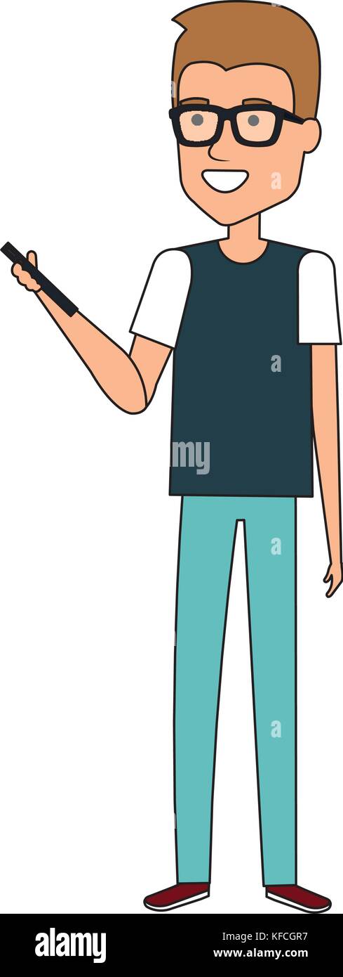 man using smartphone character vector illustration design Stock Vector ...