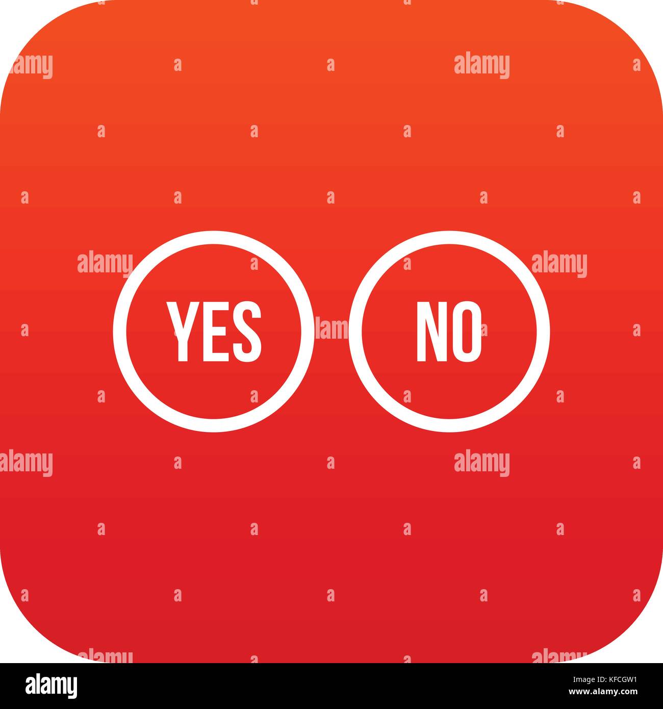 Selection buttons yes and no icon digital red Stock Vector Image & Art ...