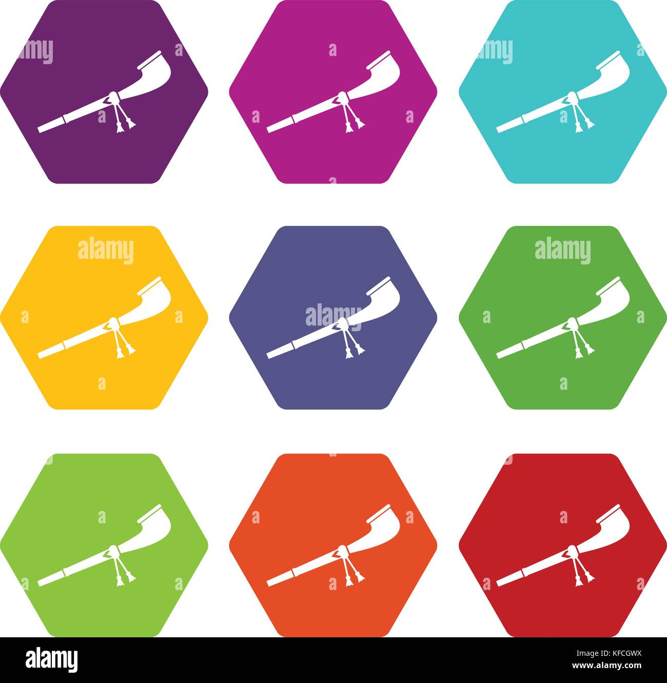 Retro smoking pipe icon set color hexahedron Stock Vector Image & Art ...