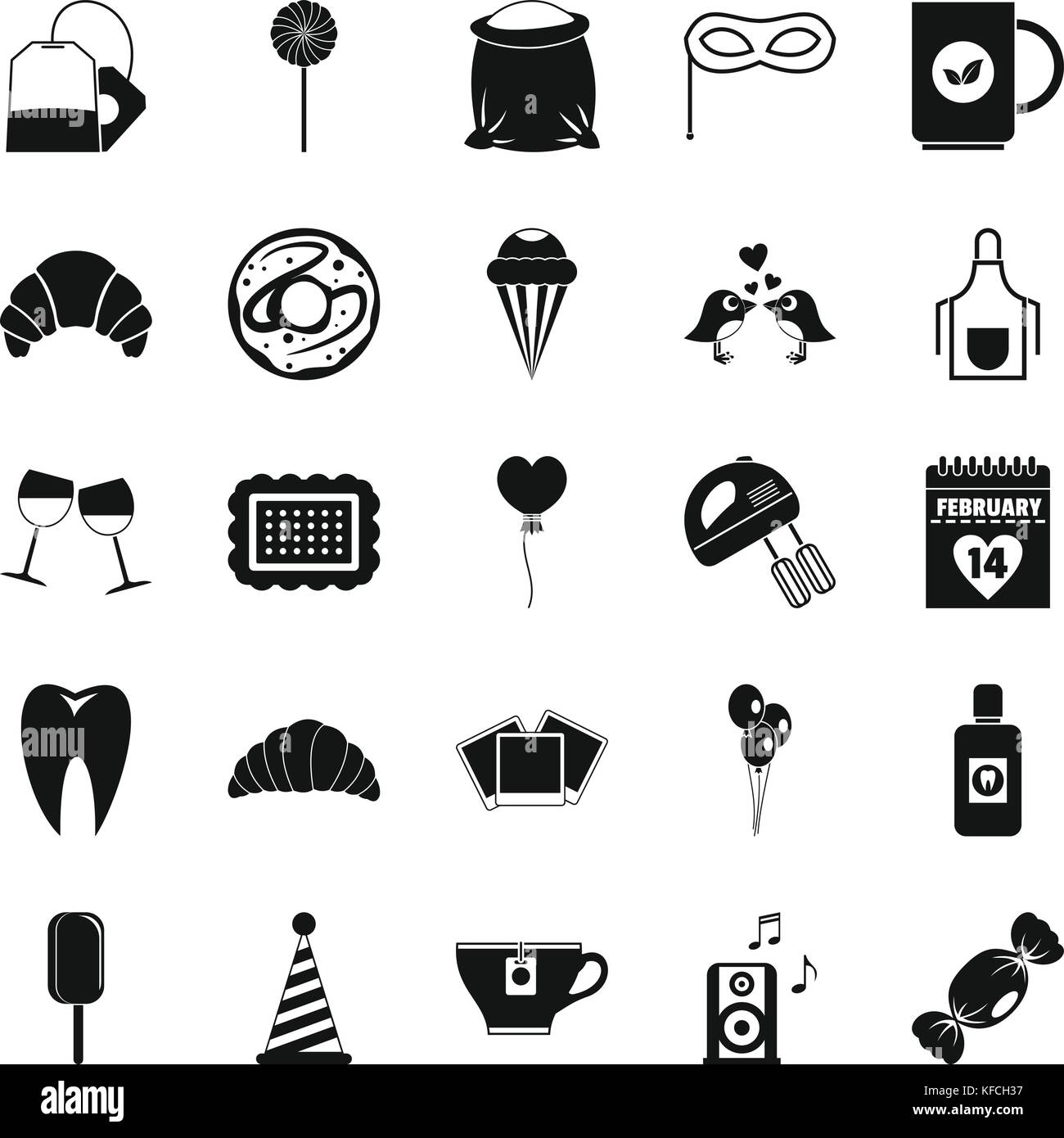 Sweet food icons set, simple style Stock Vector Image & Art - Alamy