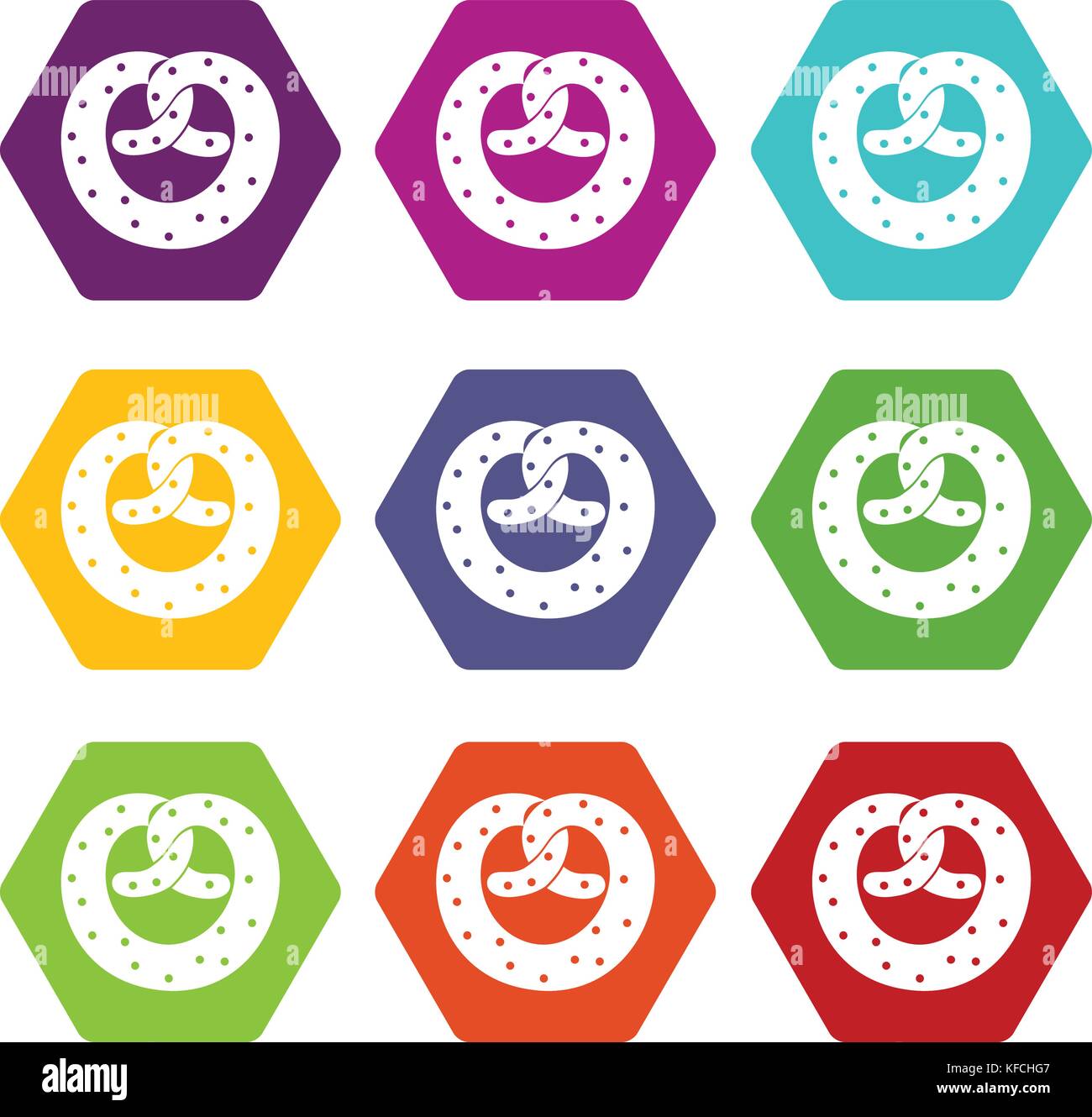 Pretzels icon set color hexahedron Stock Vector Image & Art - Alamy