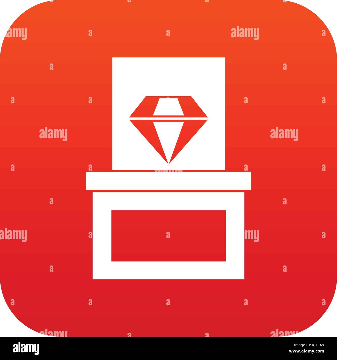 Diamond in box icon digital red Stock Vector Image & Art - Alamy
