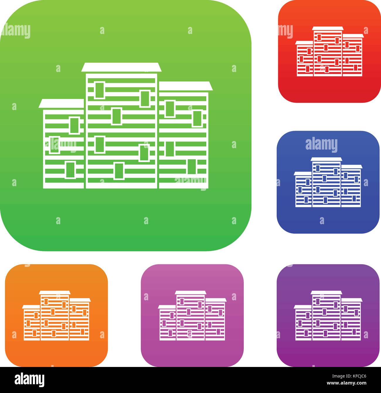 Houses set color collection Stock Vector Image & Art - Alamy