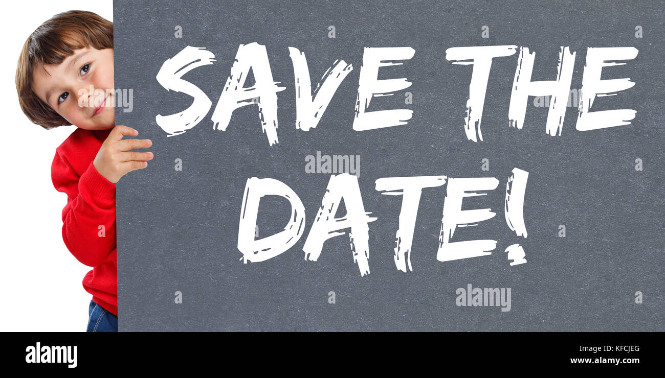 Save The Date Invitation Message Business Information Child Kid Young 