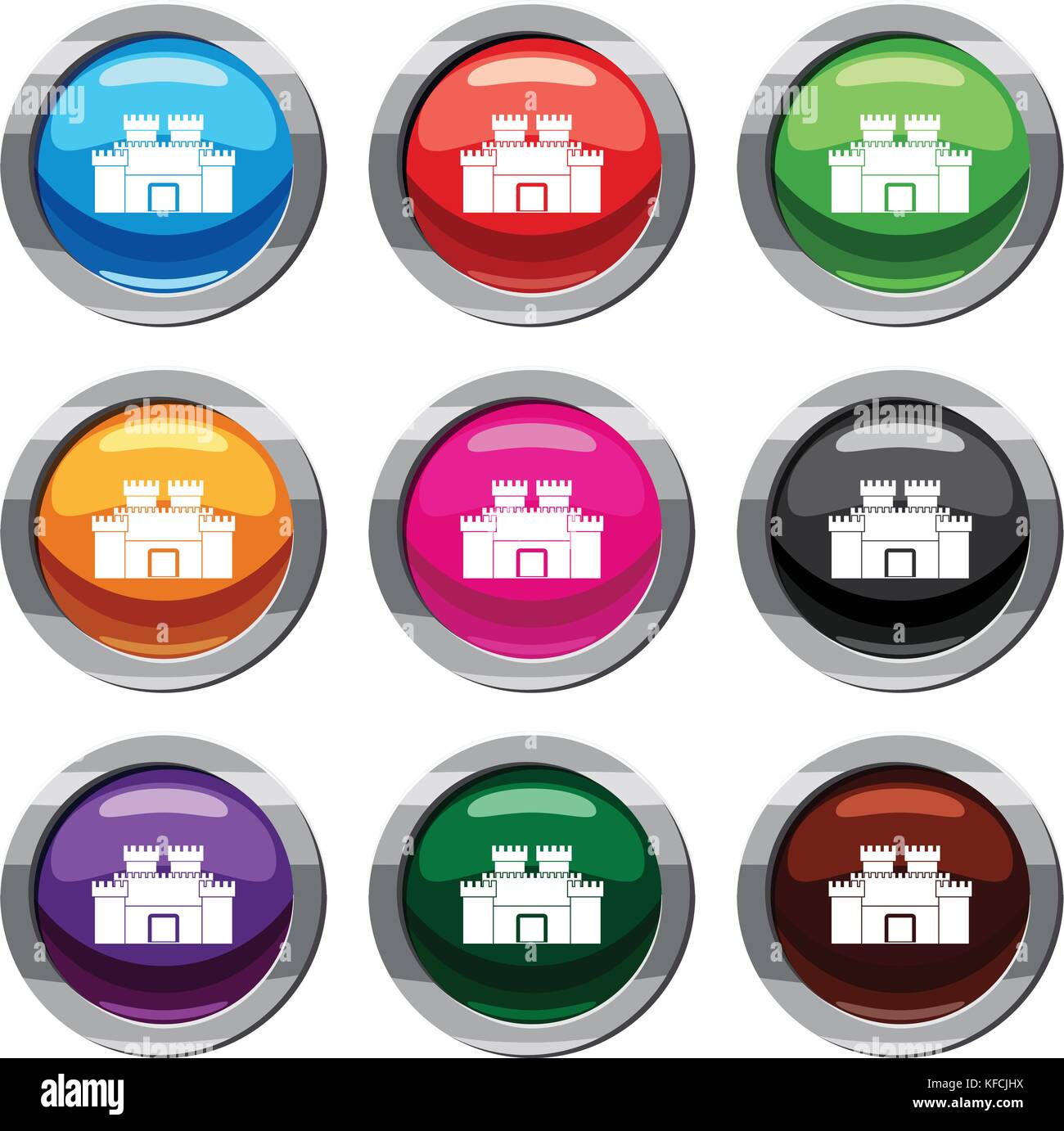 Ancient fortress set 9 collection Stock Vector Image & Art - Alamy