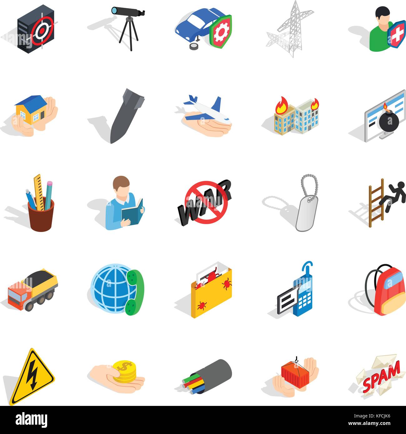 Big city life icons set, isometric style Stock Vector Image & Art - Alamy