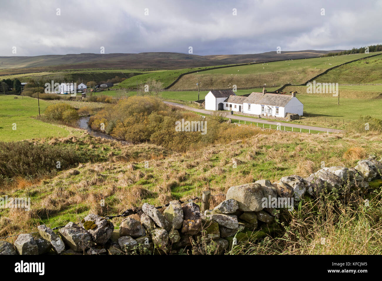 A remote farmhouse at Langdon Beck, Teasdale, County Durham, England, UK Stock Photo
