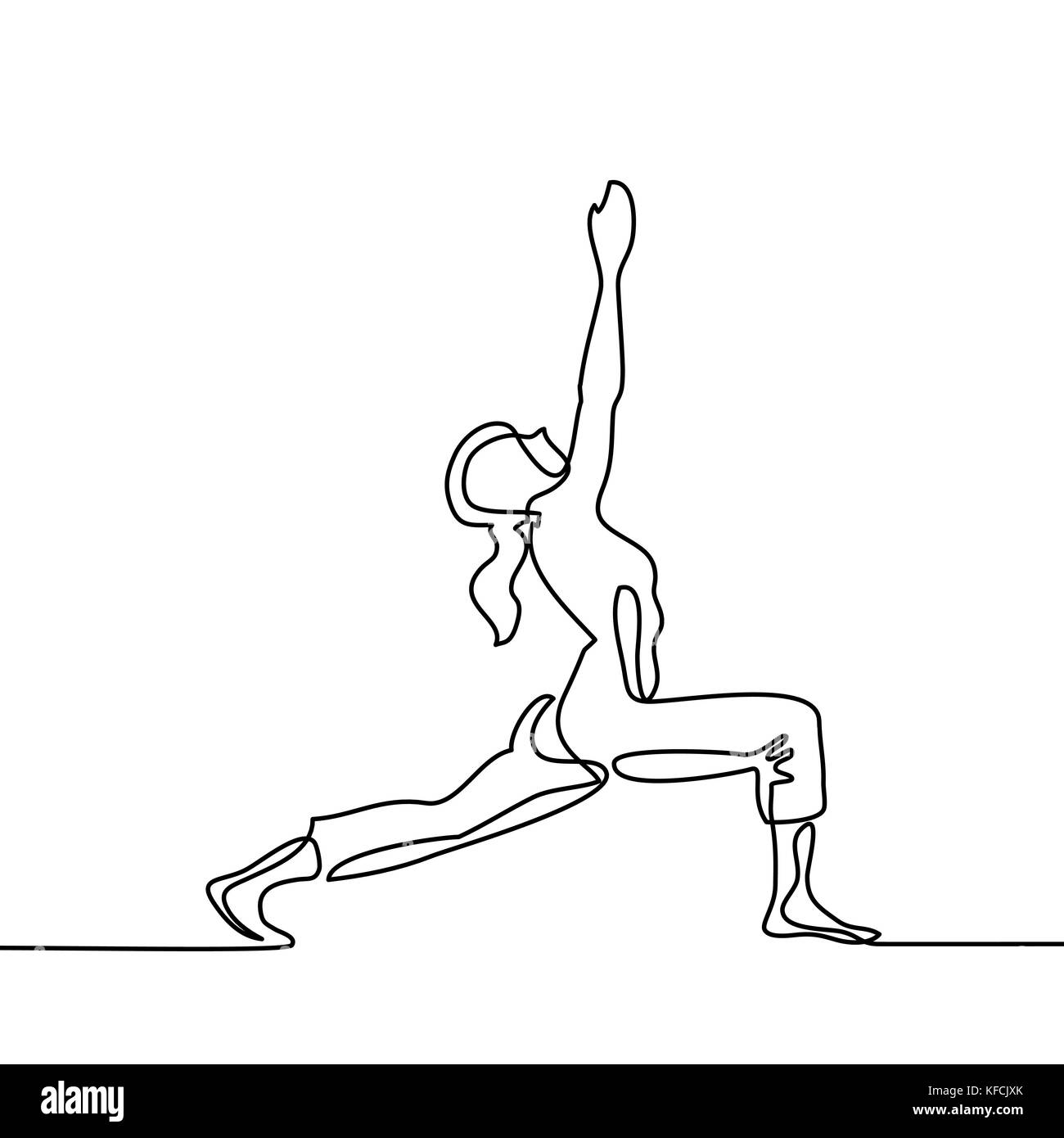 yoga pose. Line drawing. Healthy life concept -Vector Illustration Stock  Vector | Adobe Stock