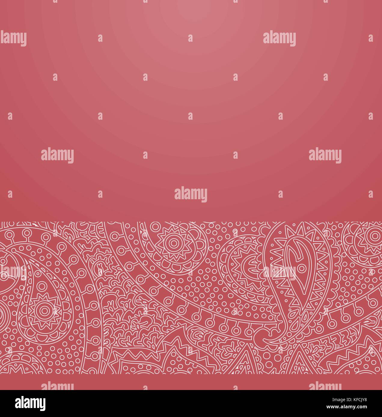 Vector ornate background with ornamental border hippie paisley ornament with flowers Stock