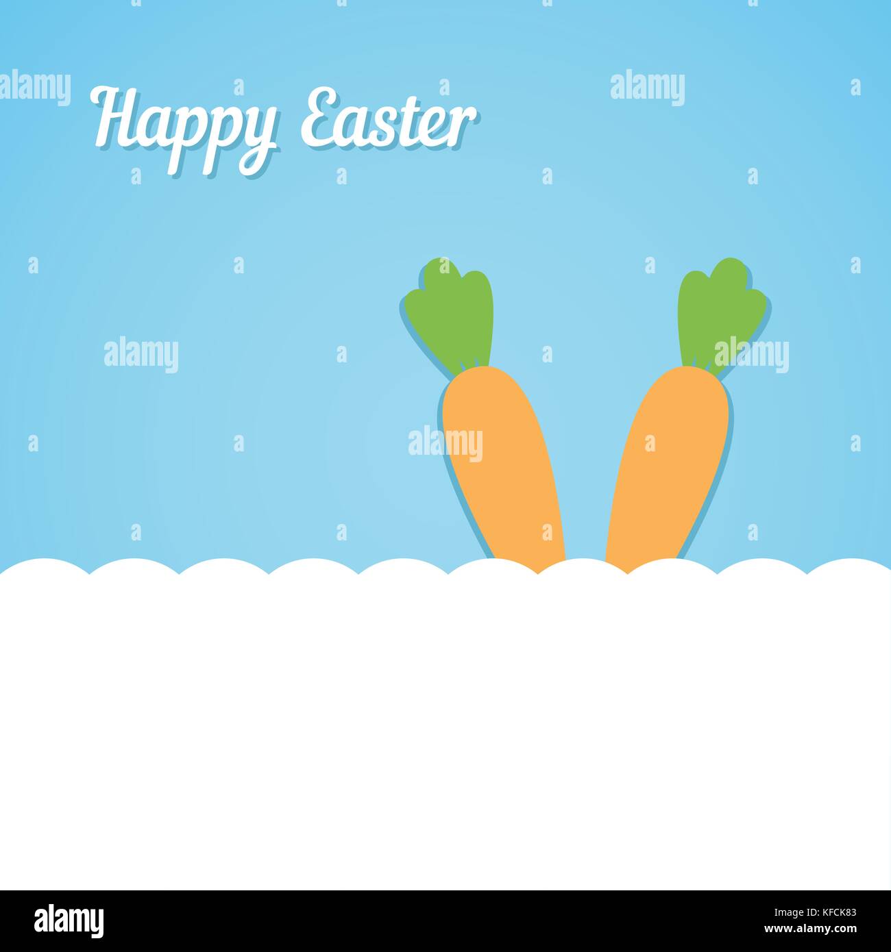 Vector Easter carrot blue card template. Stock Vector