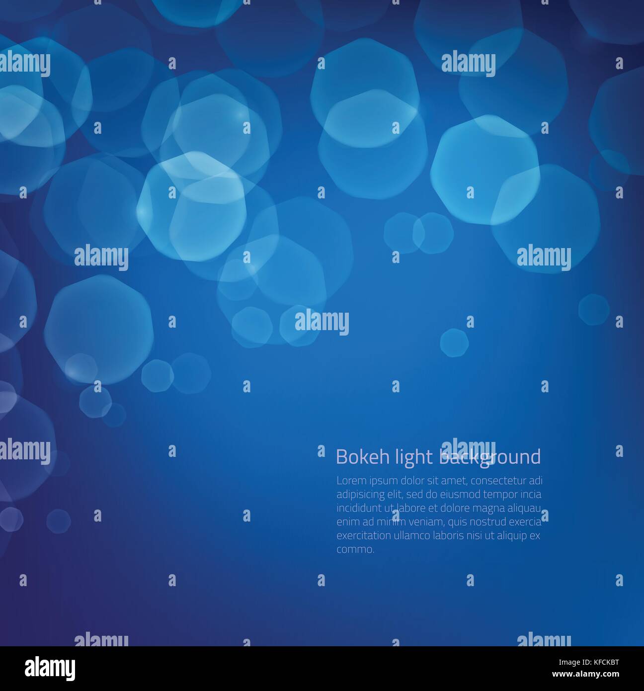 Abstract aquatic blue bokeh background with glowing sunbeams Stock Vector