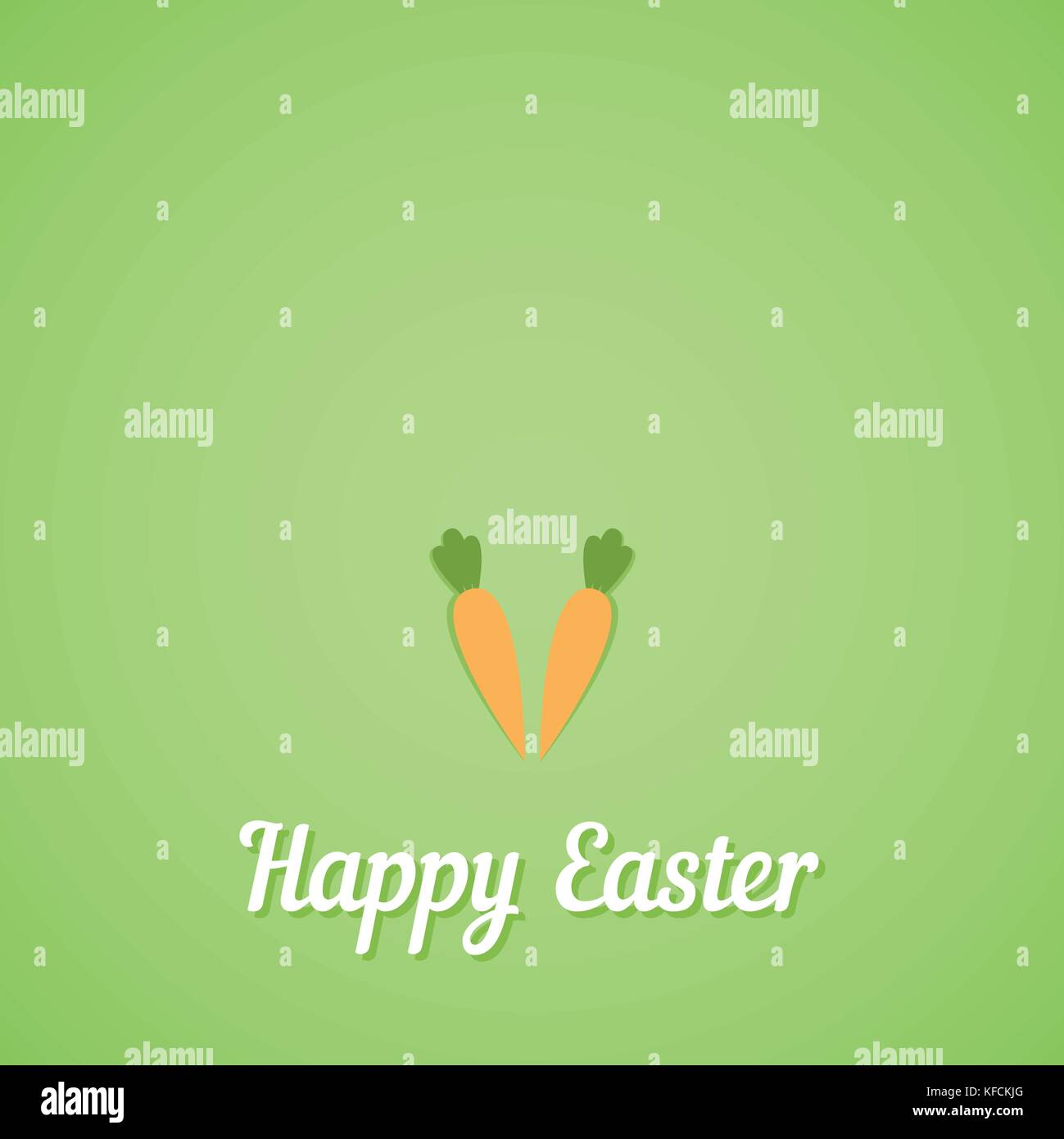 Vector Easter carrot green background. Stock Vector