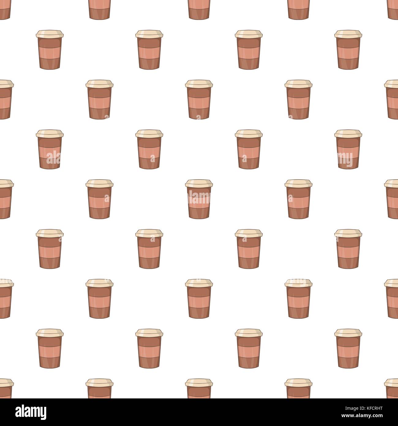 Brown paper cup of coffee pattern, cartoon style Stock Vector Image ...