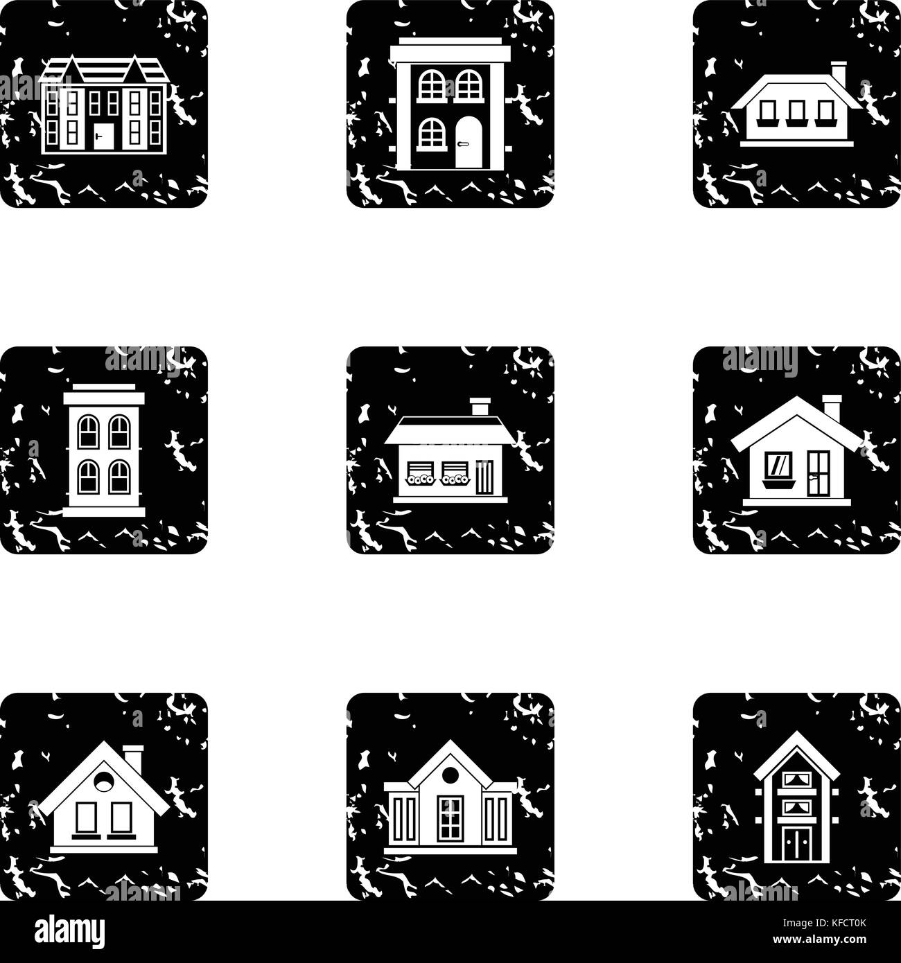 House icons set, grunge style Stock Vector Image & Art - Alamy