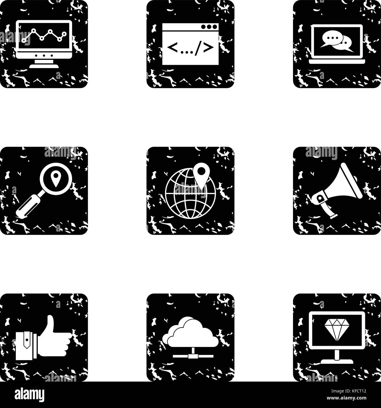 SEO icons set, grunge style Stock Vector Image & Art - Alamy