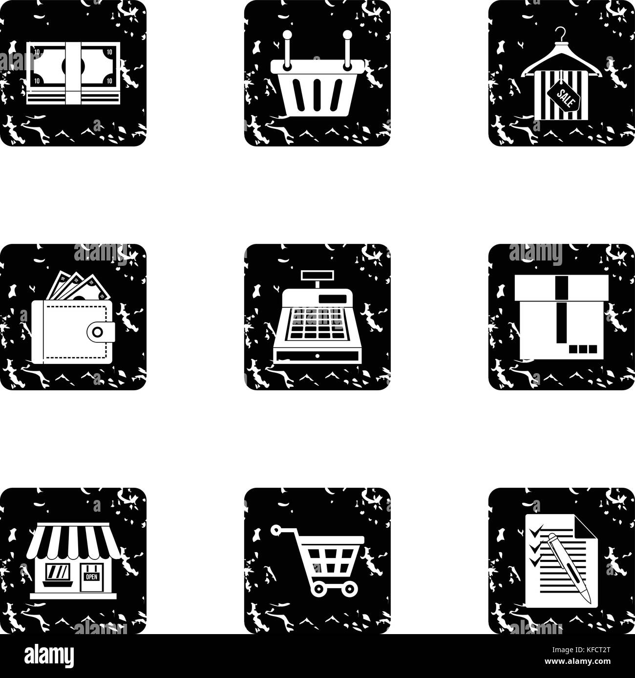Supermarket icons set, grunge style Stock Vector Image & Art - Alamy