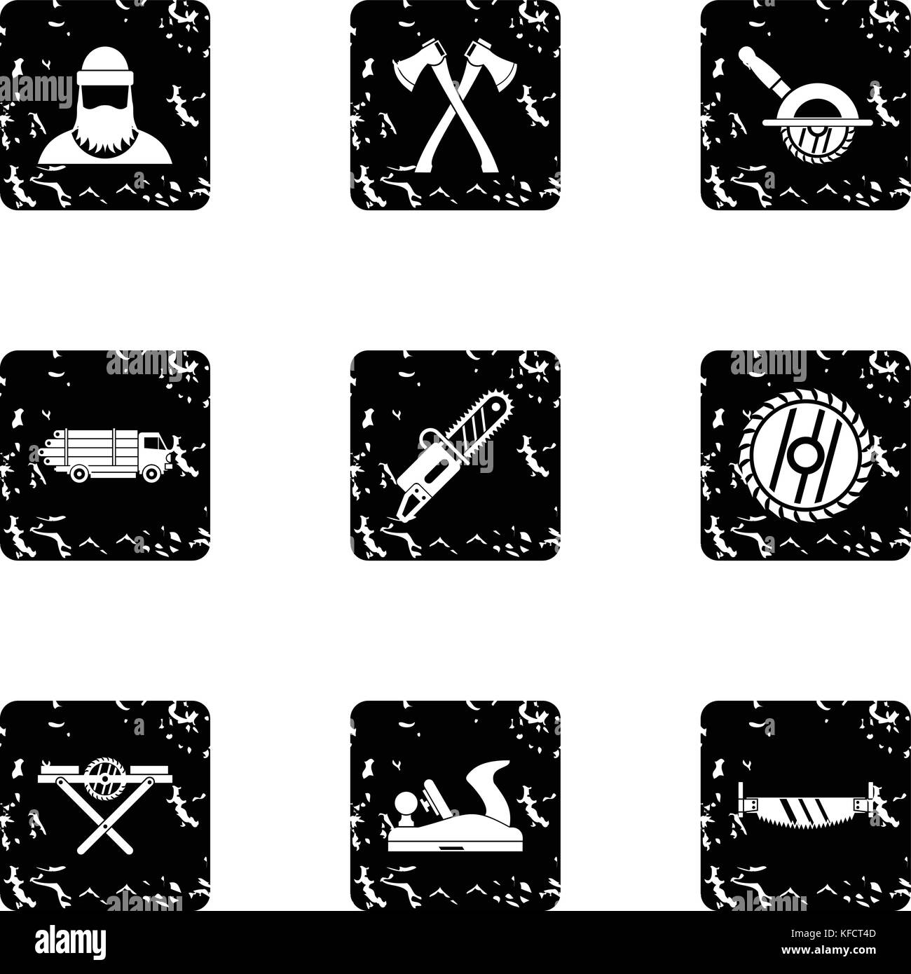 Cleaver icons set, grunge style Stock Vector Image & Art - Alamy