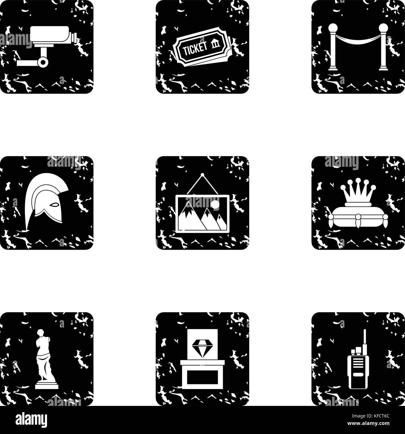Gallery in museum icons set, grunge style Stock Vector Image & Art - Alamy