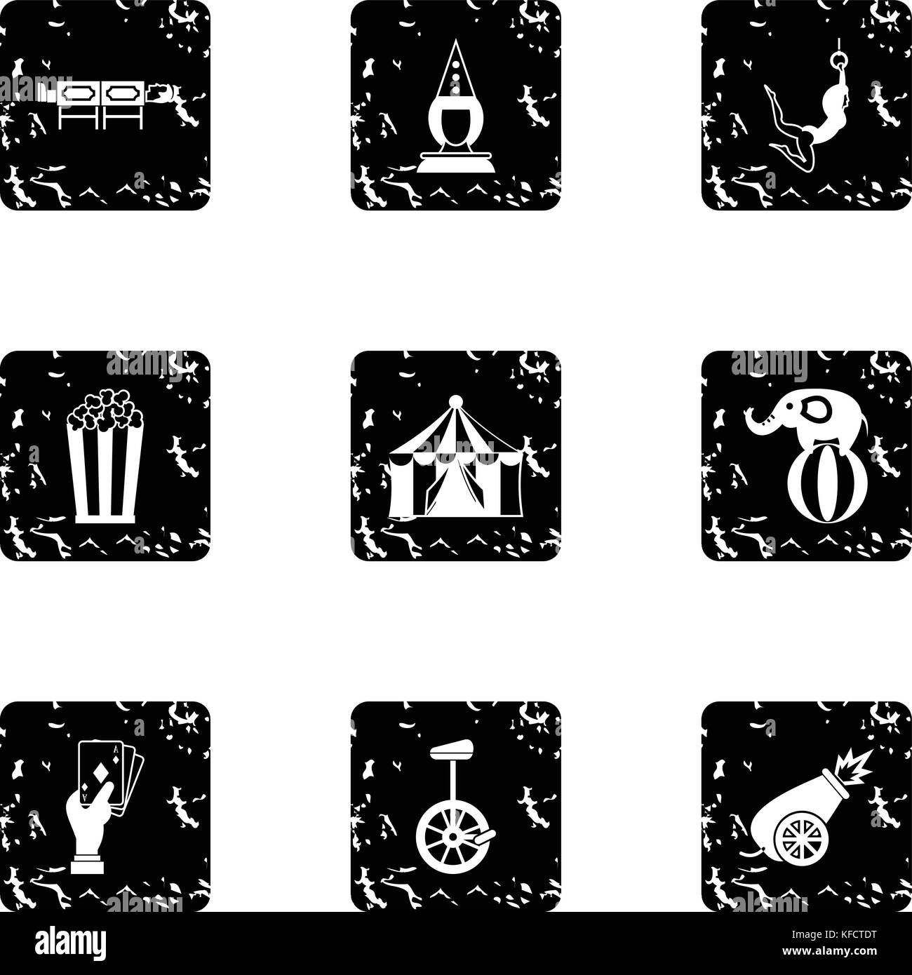 Circus performance icons set, grunge style Stock Vector Image & Art - Alamy