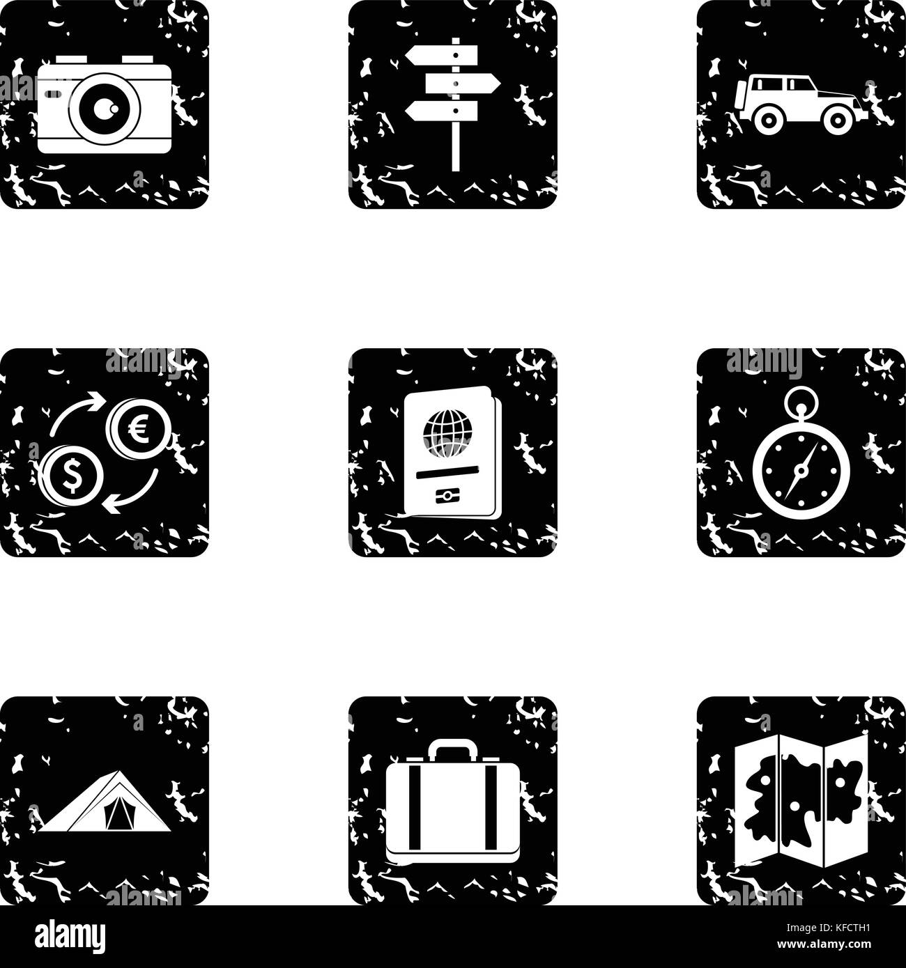 Tourism at sea icons set, grunge style Stock Vector Image & Art - Alamy