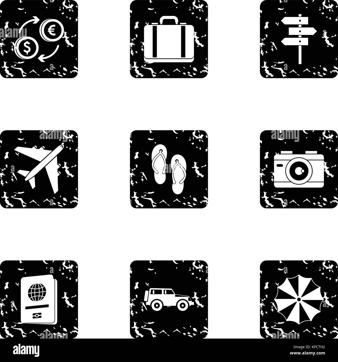 Rest on sea icons set, grunge style Stock Vector Image & Art - Alamy