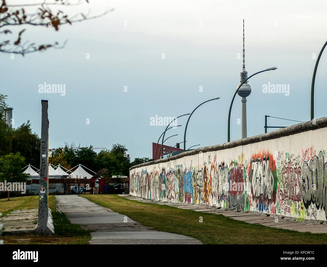 BERLIN-SEPTEMBER 26:The Berlin wall at the East side Gallery,Berlin,Germany,on September 26,2012. Stock Photo