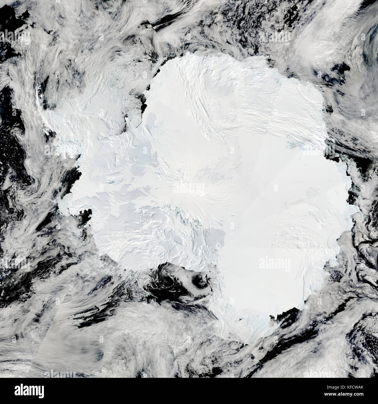 Antarctica, captured in this composite image on January 27, 2009. Stock Photo