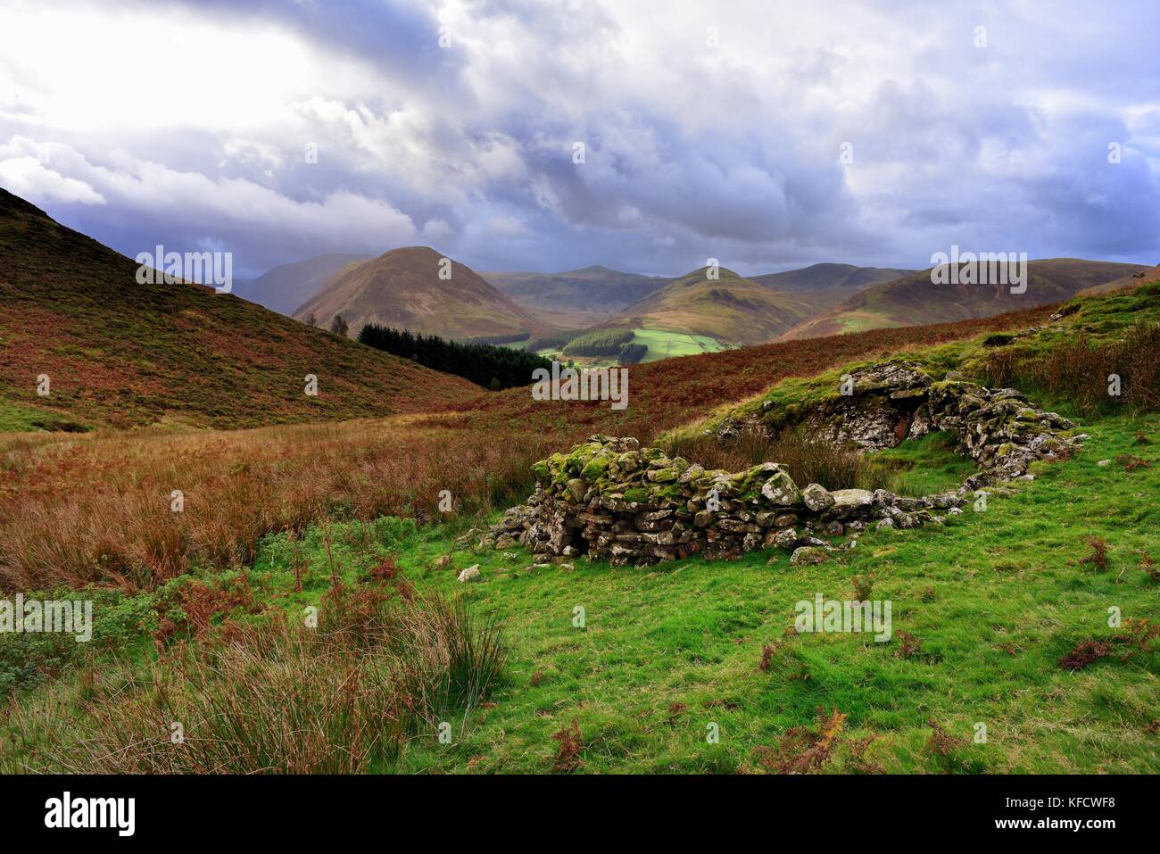 Dark clouds over the Loweswater Fells Stock Photo - Alamy