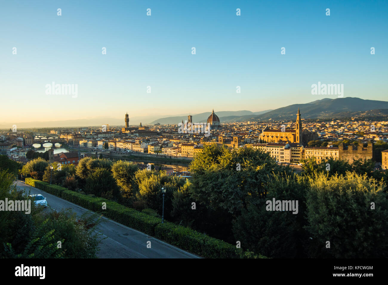 Florence, Italy - October, 2017. View of Florence city from Michel Angelo square on the hill. Stock Photo