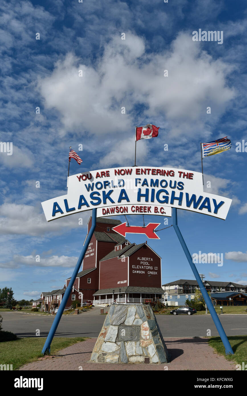 Dawson Creek, Alcan, Alaska Highway, British Columbia, Canada Stock Photo