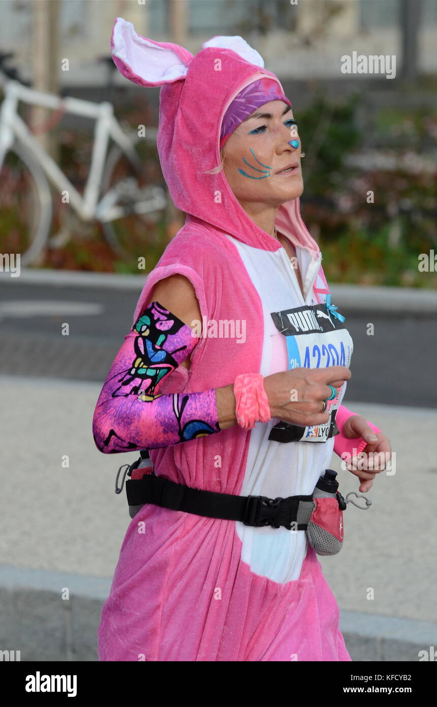 Lyon Marathon snapshots, Lyon, France Stock Photo