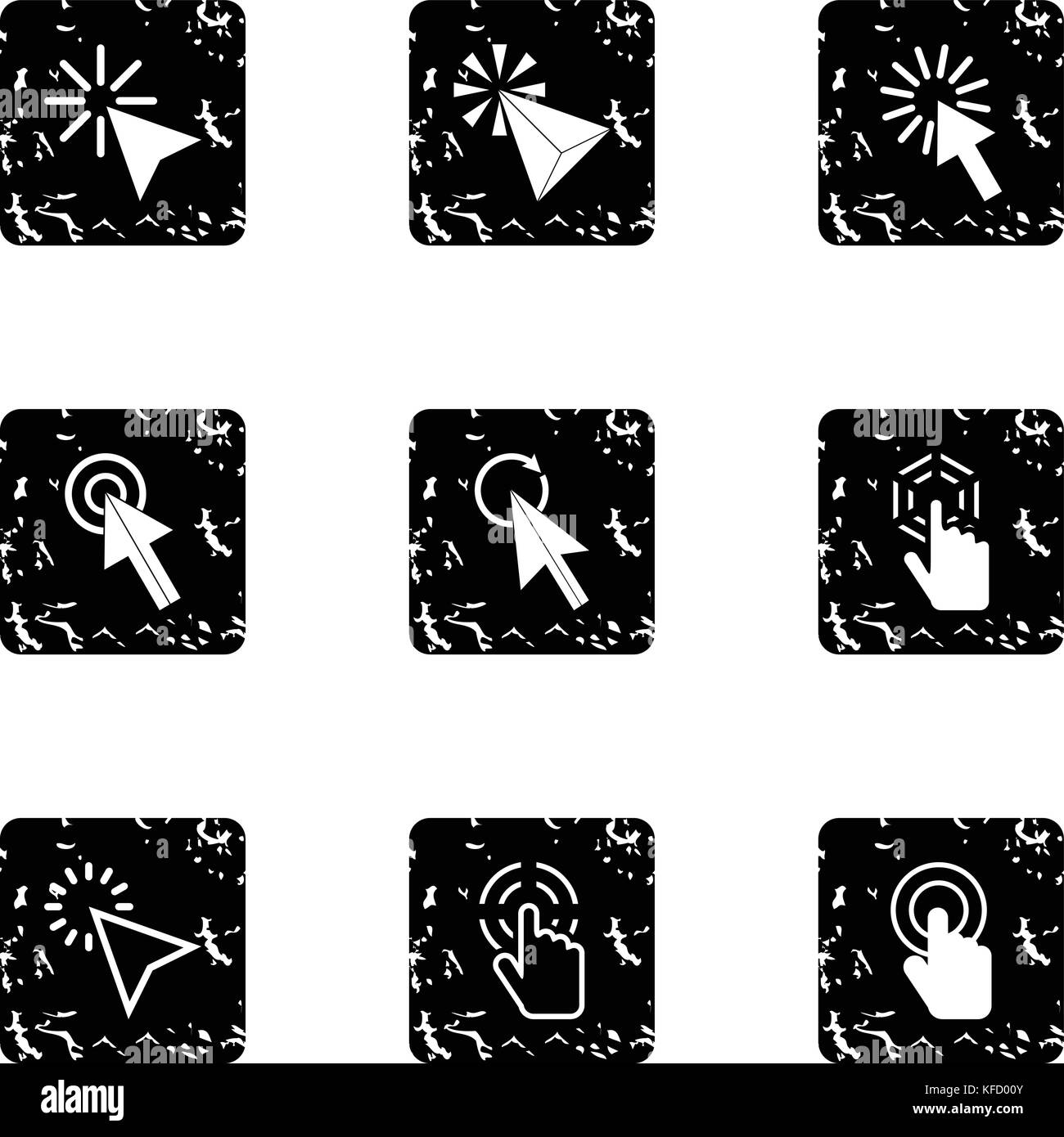 Pointer of computer icons set, grunge style Stock Vector Image & Art ...