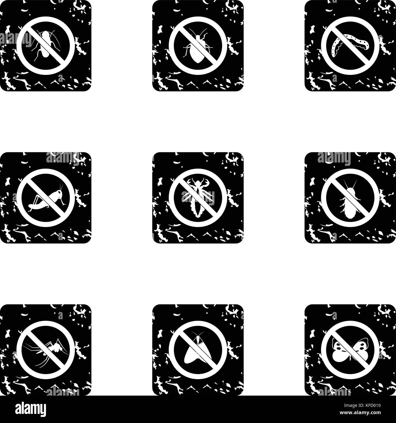 Insects sign icons set, grunge style Stock Vector Image & Art - Alamy