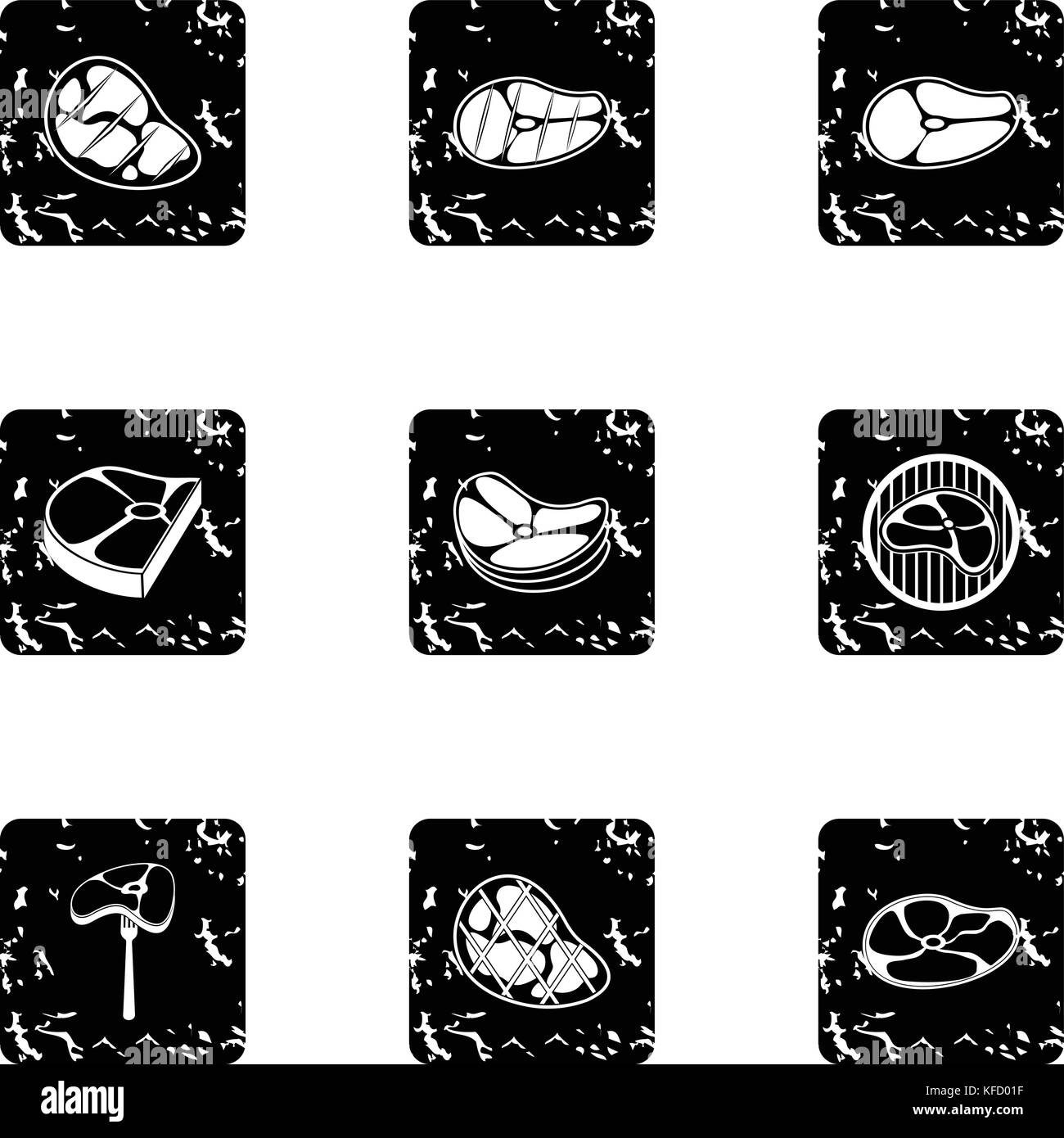 Veal icons set, grunge style Stock Vector Image & Art Alamy